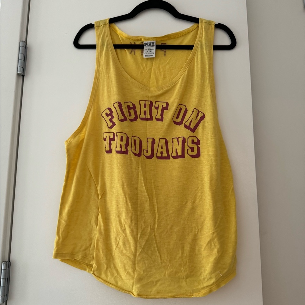 VS Pink Yellow USC Tank Top, women’s Medium